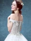 Glamourösen Hochzeitskleider 2016 Ballkleid Aus Dem Brautkleid Bördeln Strass Rüsche Tüll Schulter Spitze Blumen