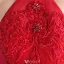 Elegant Aftonklänning 2016 Sjöjungfru Grimma Applikationer Spets Beading Kristall Röd Satin Lång Klänning