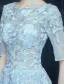 Glamour Robes De Bal Bleu Ciel 2016 Une Ligne Décolleté Dentelle Applique Robe De Conception Percé