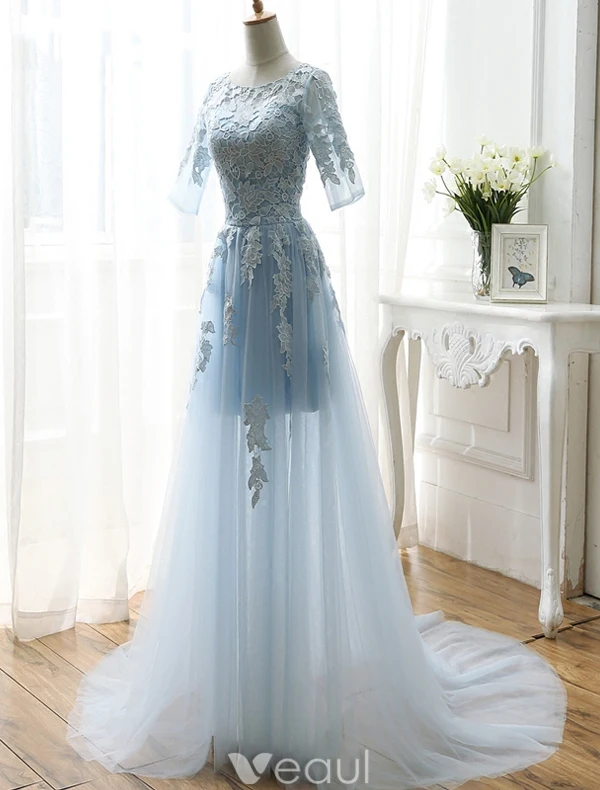 blue prom dresses 2016 Abby Paris 90274 Size 12 Blue Velvet Sequin Corset Prom Dress Formal Slit Gown Strapless main image 0