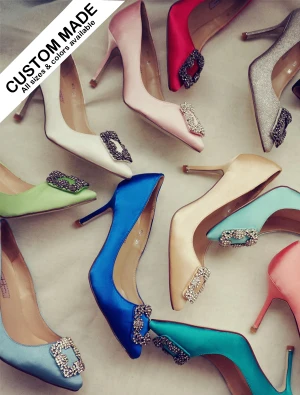 La Moda Por Encargo Zapatos En Punta Del Dedo Del Pie Talones Con Diamantes De Imitación 14 Colores