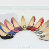 Fashion Custom Made Pointed Toe Shoes Heels With Rhinestones 14 Colors