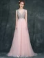 Sparkly Prom Dresses 2016 A-line V-neck Beading Crystal Rhinestone And Pearl Backless Burgundy Dress