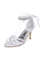 Brudsandaler Med Strass Vristrem Stilettklackar Peeptoe Brudskor