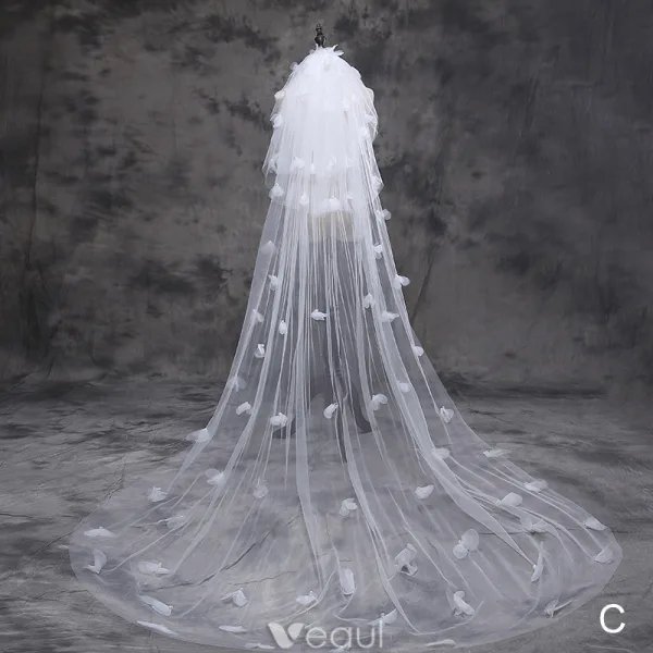 8 Styles Wedding Veils 2016 Beautiful Applique Lace 3 M Train 3 M Tailing Long Bridal Veil