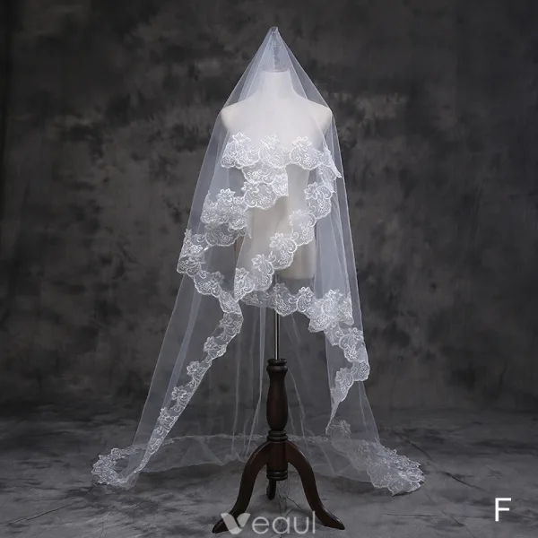 8 Styles Wedding Veils 2016 Beautiful Applique Lace 3 M Train 3 M Tailing Long Bridal Veil