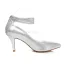 Sparkly Silver Bridal Shoes Stiletto Heels Wedding Shoes Glitter Pumps With Ankle Strap