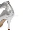 Sparkly Silver Bridal Shoes Stiletto Heels Wedding Shoes Glitter Pumps With Ankle Strap