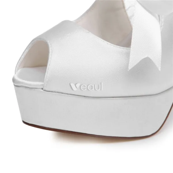 Beautiful Bridal Shoes Lace Wedding Shoes 5 Inch High Heel Peep Toe Pumps Stiletto Heels With Platform