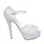 Schöne Brautsandalen Peep Toe Mit Knöchelriemen  Stilettos Spitze Brautschuhe High Heels Mit Plateau