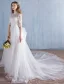 Robes De Mariage De Plage Élégantes 2016 Une Ligne De Dentelle Col Haut Robe De Mariée Avec Le Train Amovible