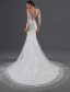 Sexy Brautkleider 2016 Seejungfrau Applikation Blumen Pailletten Weißen Tüll Rückenfrei Brautkleid Mit Abdeckknopf