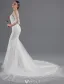 Sexy Brautkleider 2016 Seejungfrau Applikation Blumen Pailletten Weißen Tüll Rückenfrei Brautkleid Mit Abdeckknopf