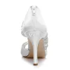 Elegant Wedding Sandals With Rhinestone Strap 9 cm Stiletto Heels Bridal Shoes Peep Toe High Heel