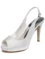 Elegant Brudesko Hvit Pumps Slingbacks Høy Hæl Bryllupsko Stiletthæler