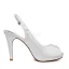 Elegant Brudesko Hvit Pumps Slingbacks Høy Hæl Bryllupsko Stiletthæler