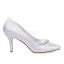 Classic Satin Wedding Shoes White Pumps 3 Inch High Heel Bridal Shoes Stiletto Heels
