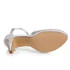 Chic Satin Wedding Sandals Stiletto Heels Ivory Bridal Shoes With Ankle Strap