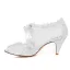 Belles Chaussures De Mariée Dentelle Stilettos Blanc Bottines De Mariée Bout Ouvert