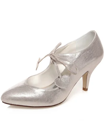 Glittrande Bröllopsskor Stilettklackar Pumps Champagne Brudskor Med Glitter
