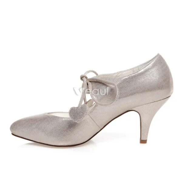 Sparkly Wedding Shoes Stiletto Heels Pumps Champagne Bridal Shoes With Glitter
