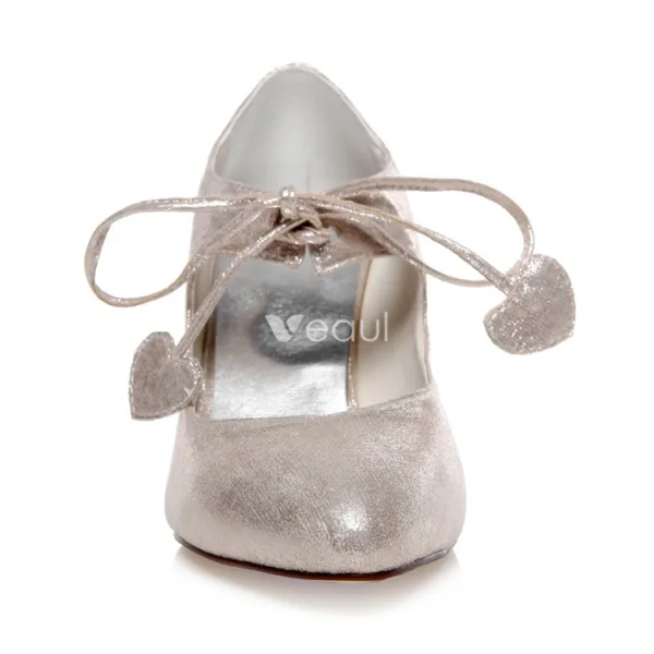 Sparkly Wedding Shoes Stiletto Heels Pumps Champagne Bridal Shoes With Glitter