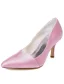 Vintage Pink Wedding Shoes Stiletto Heels Pumps Satin Bridal Shoes Pointed Toe
