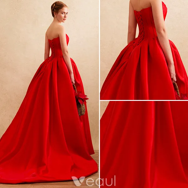 Princess Evening Dresses 2016 Sweetheart Ruffled Satin Backless Corset Long Dress