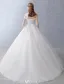 Robes De Mariée Élégantes 2016 Robe De Bal De L'épaule Perles Perles Appliques De Dentelle Dos Nu Robe De Mariée