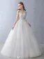 Robes De Mariée Élégantes 2016 Robe De Bal De L'épaule Perles Perles Appliques De Dentelle Dos Nu Robe De Mariée