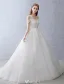 Robes De Mariée Élégantes 2016 Robe De Bal De L'épaule Perles Perles Appliques De Dentelle Dos Nu Robe De Mariée
