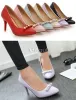 Fashion Patent Leather Pumps 3 Inch Stiletto Heels Womens Shoes High Heels With Rivet Bow