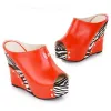 Fashion Womens Sandals Platform 4 Inch High Heeled Wedges Slipper Peep Toe