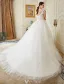Stunning Wedding Dresses 2016 Ball Gown Off The Shoulder Applique Flowers Ivory Bridal Gown