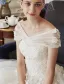 Stunning Wedding Dresses 2016 Ball Gown Off The Shoulder Applique Flowers Ivory Bridal Gown