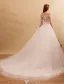 Elegant Wedding Dresses 2016 Off The Shoulder Beading Applique Lace Ruffle Tulle Backless Bridal Gown