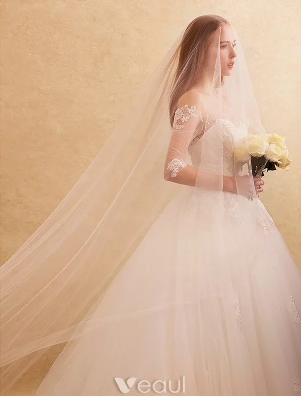 Elegant Wedding Dresses 2016 Off The Shoulder Beading Applique Lace Ruffle Tulle Backless Bridal Gown