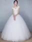 Beautiful Wedding Dresses 2016 Ball Gown Off The Shoulder Long Tulle Bowknot Corset Bridal Gown