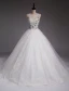 Handmade Wedding Dresses 2016 Ball Gown Scoop Neck High Grade Beading Pearl Rhinestone Backless Bridal Gowns