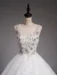 Handmade Wedding Dresses 2016 Ball Gown Scoop Neck High Grade Beading Pearl Rhinestone Backless Bridal Gowns