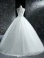 Robes De Mariée Élégantes 2016 Robe Boule Scoop Cou Perles Paillettes Perles Volants En Tulle Robe De Mariée Dos Nu