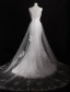 Stunning Wedding Dresses 2016 Mermaid Applique Lace Beading Pearls Rhinestones Long Tulle Train Bridal Gowns