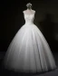 Beautiful Wedding Dresses 2016 Ball Gown Scoop Rhinestone Neck Applique Lace Petals Sleeveless Bridal Gown