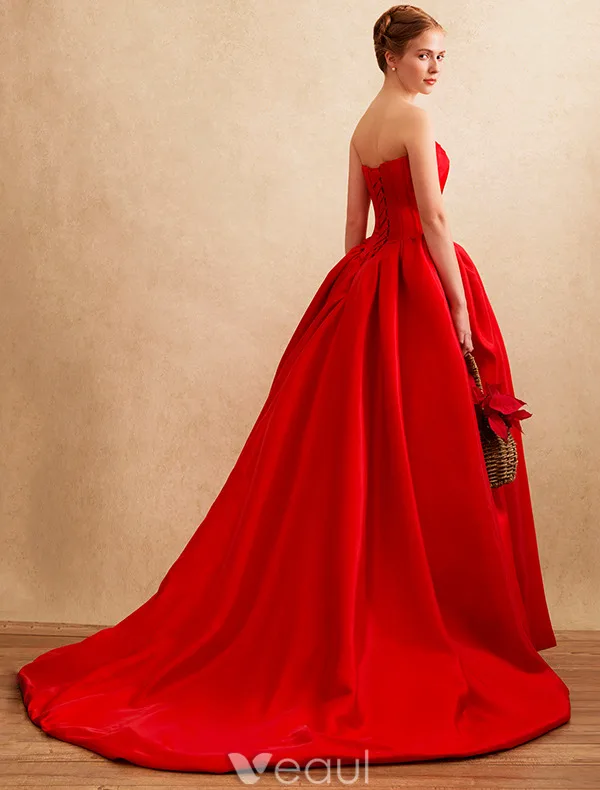 Princess Evening Dresses 2016 Sweetheart Ruffled Satin Backless Corset Long Dress