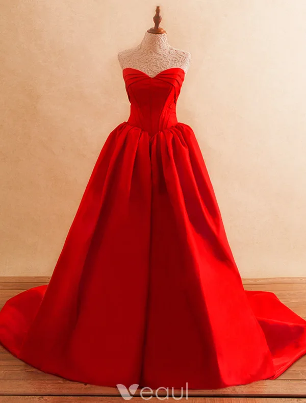 Princess Evening Dresses 2016 Sweetheart Ruffled Satin Backless Corset Long Dress