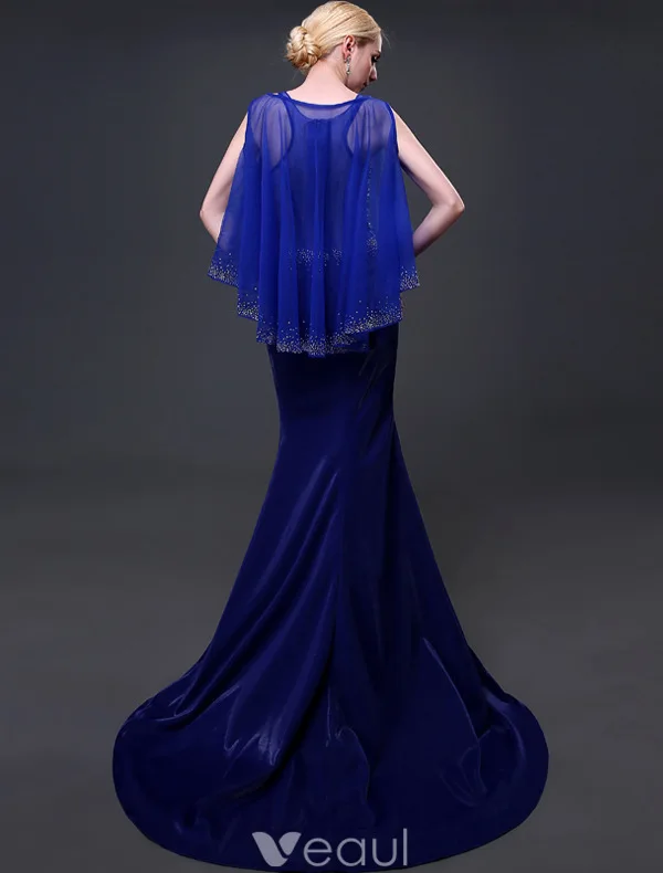 Robe De Soirée Scintillantes 2016 Sirène V-cou Manches Paillettes Perlage Strass Divisés Avant Robe Longue