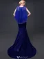 Robe De Soirée Scintillantes 2016 Sirène V-cou Manches Paillettes Perlage Strass Divisés Avant Robe Longue