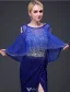 Robe De Soirée Scintillantes 2016 Sirène V-cou Manches Paillettes Perlage Strass Divisés Avant Robe Longue