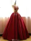 Robe De Bal De Style Chinois 2016 Fleurs En Dentelle Millésime Appliques Sans Manches À Volants Robe De Satin Bordeaux