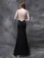 Glitter Evening Dresses 2016 Mermaid V-neck Sleeveless Beading Rhinestone Split Front Black Long Dress